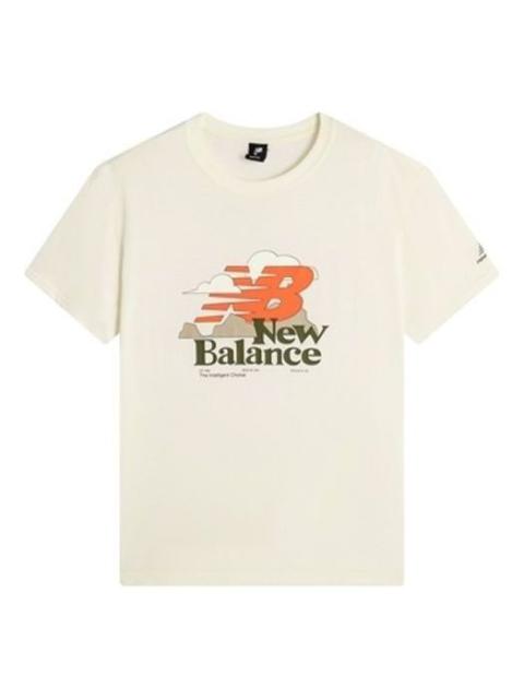 New Balance Logo Print Tee 'White Orange' AMT22365-IV