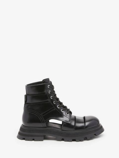 Alexander McQueen Women's Wander Lace Up Boot in Black