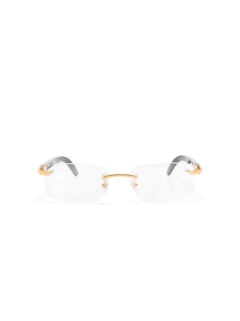 Cartier rectangle-frame rimless glasses