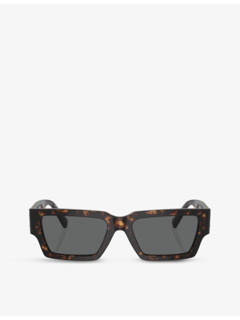 VERSACE VE4459 rectangular-frame tortoiseshell acetate sunglasses