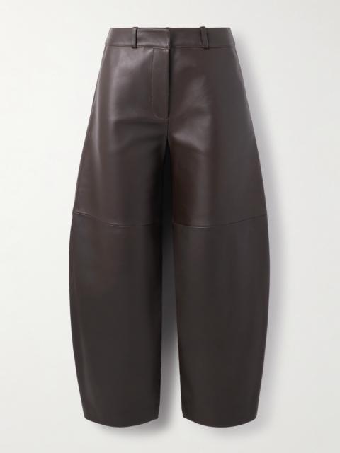 CO Paneled Leather Barrel-leg Pants