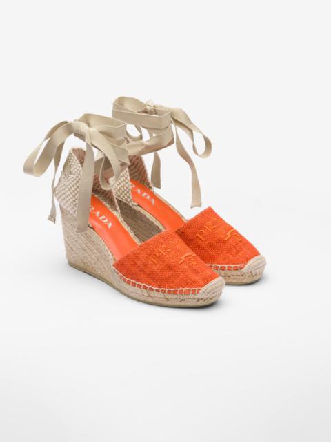 Prada Linen espadrille wedge sandals