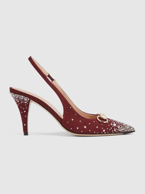 GUCCI Women's slingback pump with crystal Horsebit