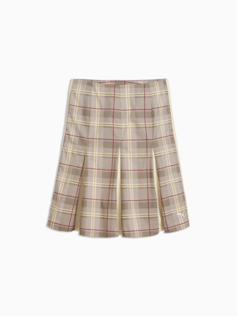 PUMA T7 Women's Pleated Tartan Midi Skirt