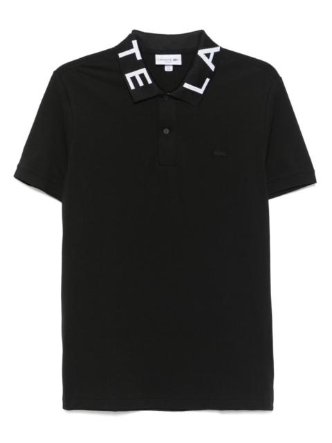 LACOSTE logo-jacquard polo shirt