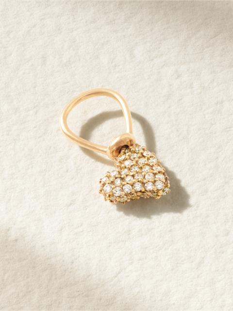 MARLA AARON Allstone Itty Bitty Heart 18-karat Gold Diamond Pendant