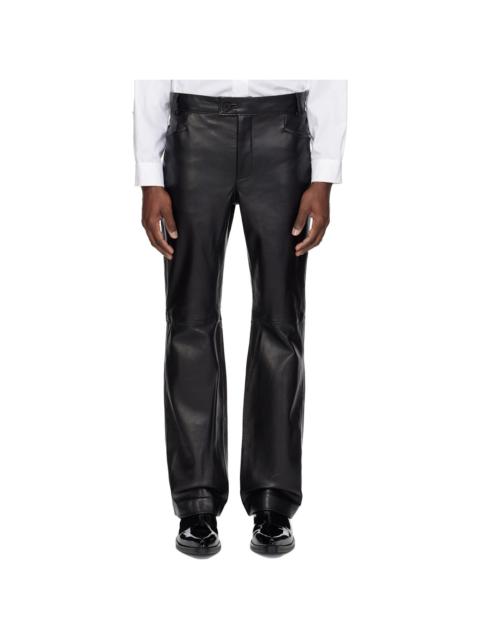 ERNEST W. BAKER Black Flare Leather Pants