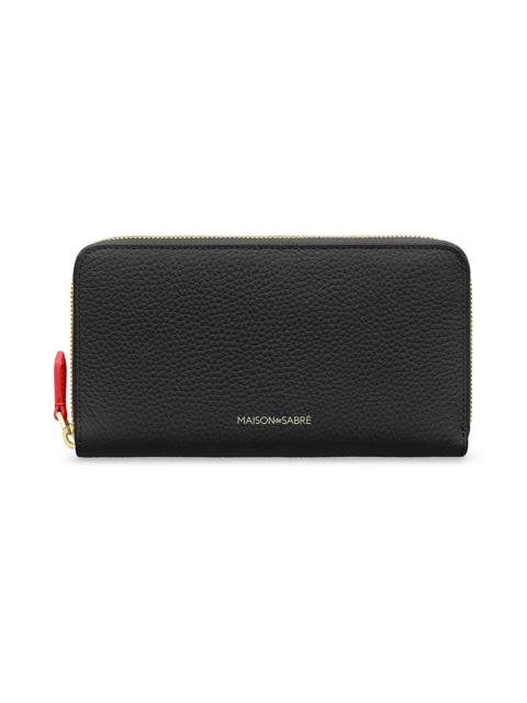 MAISON de SABRÉ Women's Long Leather Zip Wallet - Pomegranate Caviar