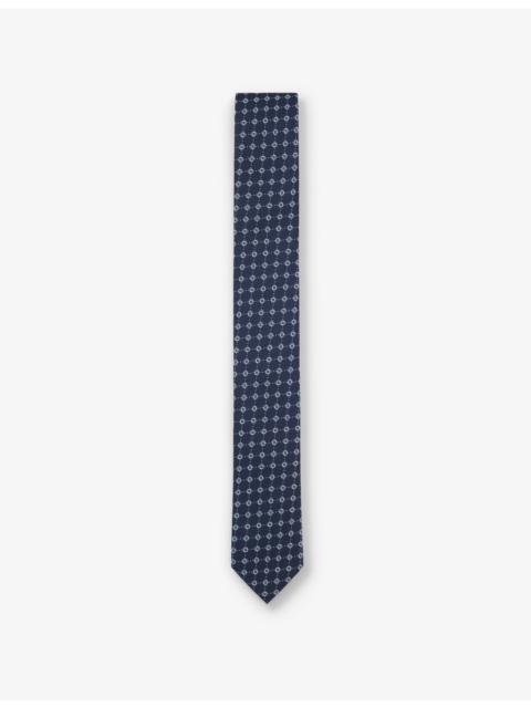BOSS Jacquard-pattern silk-blend tie
