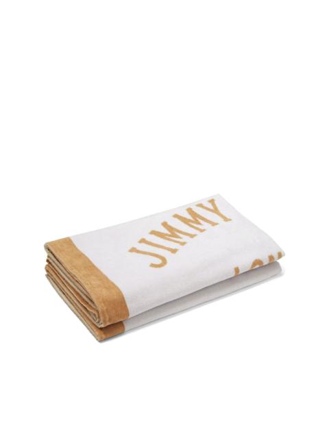 JIMMY CHOO logo-print cotton beach towel