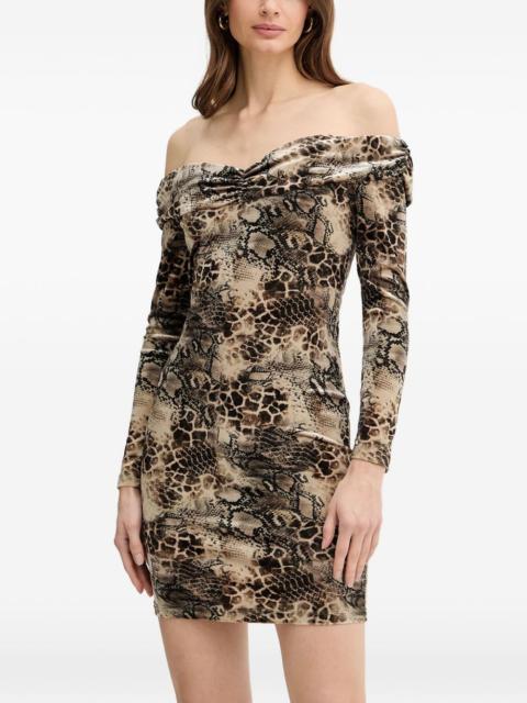 GUESS USA off-shoulder animal-print mini dress