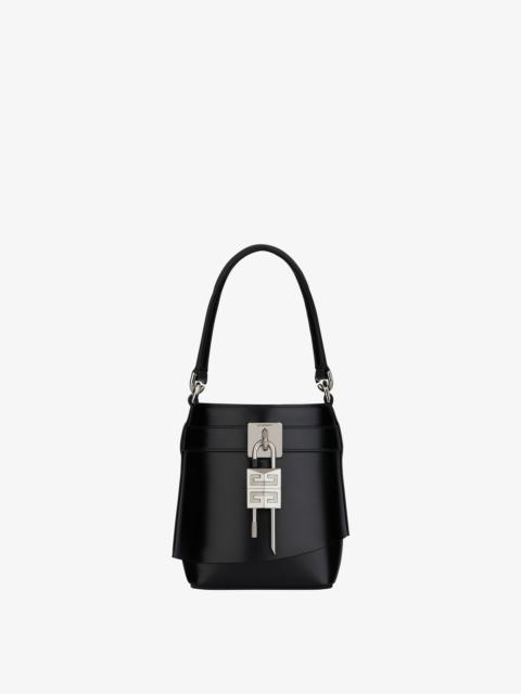 Givenchy MICRO SHARK LOCK BUCKET BAG IN BOX LEATHER