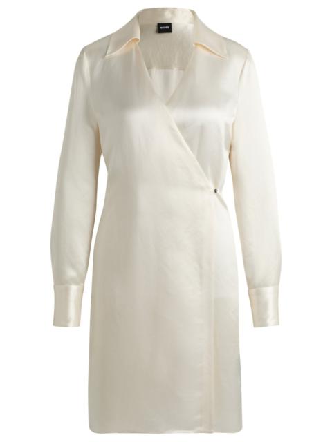 BOSS WRAP-FRONT DRESS WITH COLLAR