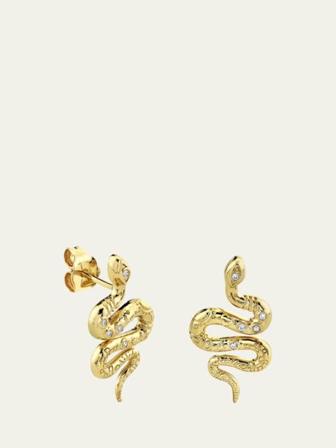 SYDNEY EVAN 14K Yellow Gold Diamond Snake Stud Earring, Single
