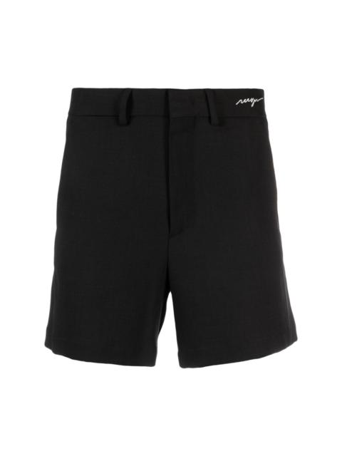 MSGM logo-embroidered mid-rise shorts