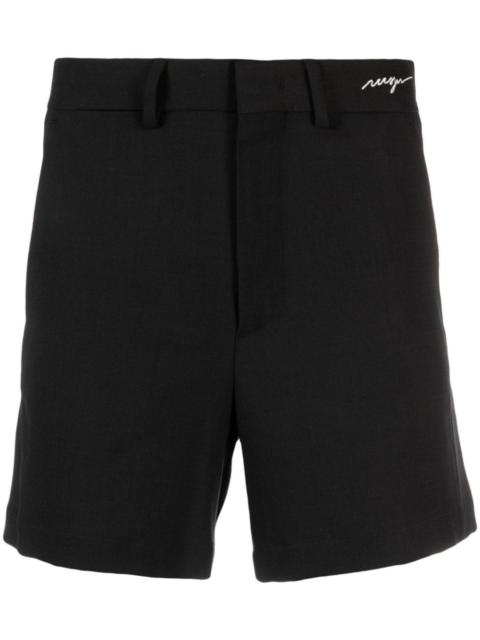 MSGM logo-embroidered mid-rise shorts