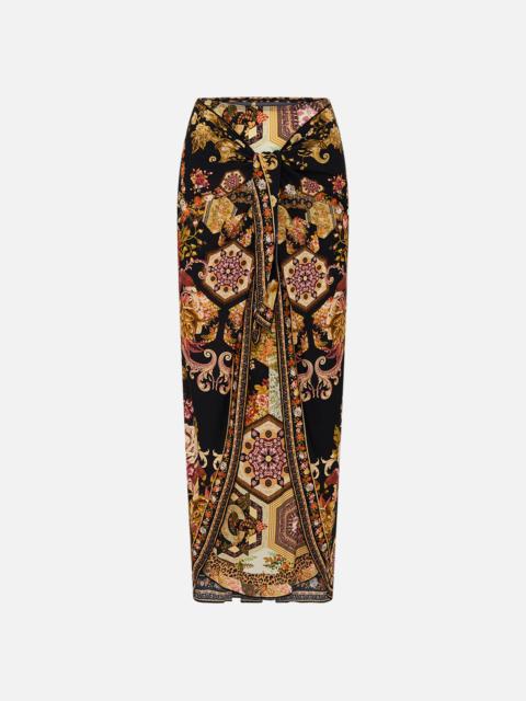 CAMILLA LAYERED LONG SARONG WITH FRONT TIE