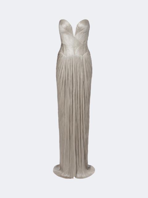 MARIA LUCIA HOHAN Noor pleated silk bustier gown