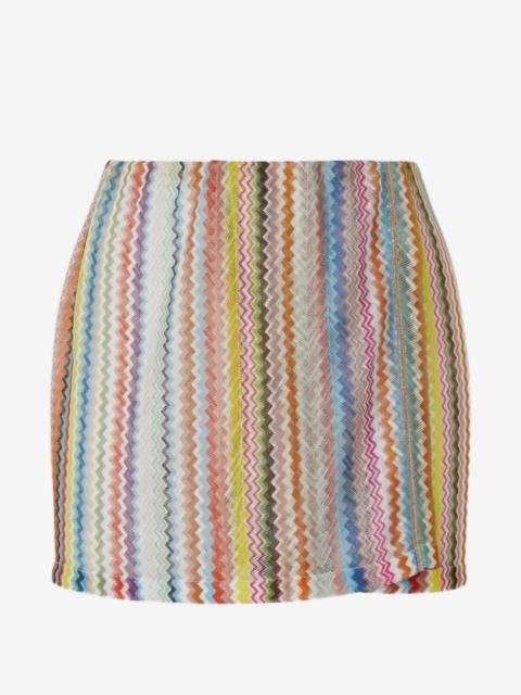 Missoni zigzag-knit mini beach skirt