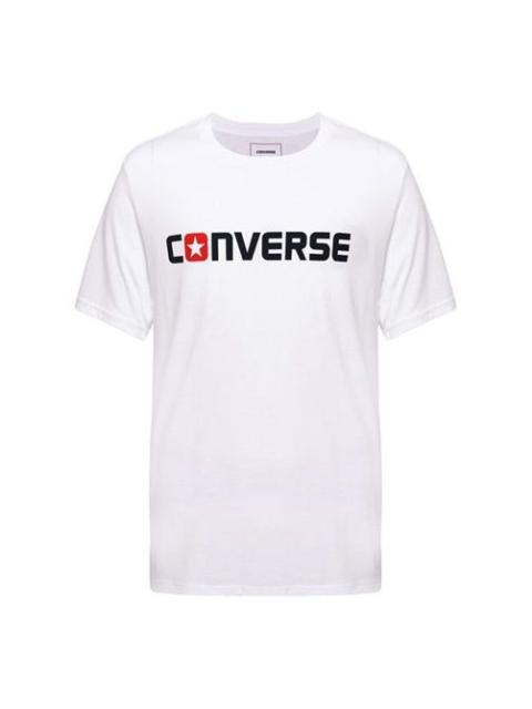 Men's Converse Pure Cotton Alphabet Short Sleeve White 10001970-A01