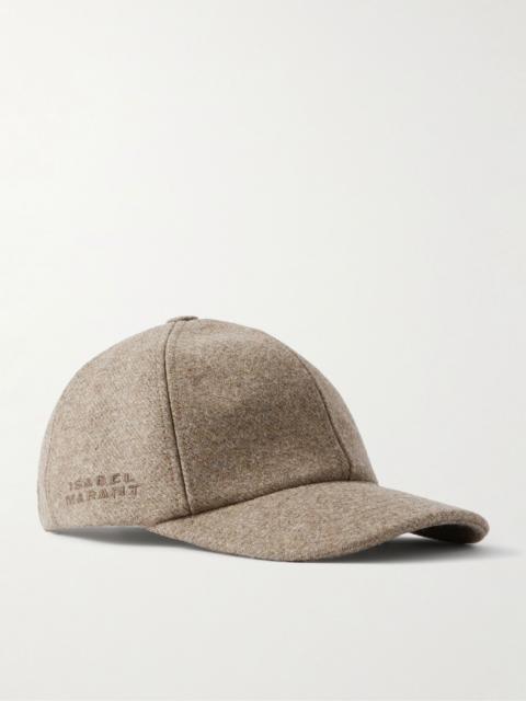 Isabel Marant Tomas Logo-Embroidered Virgin Wool Baseball Cap Sand