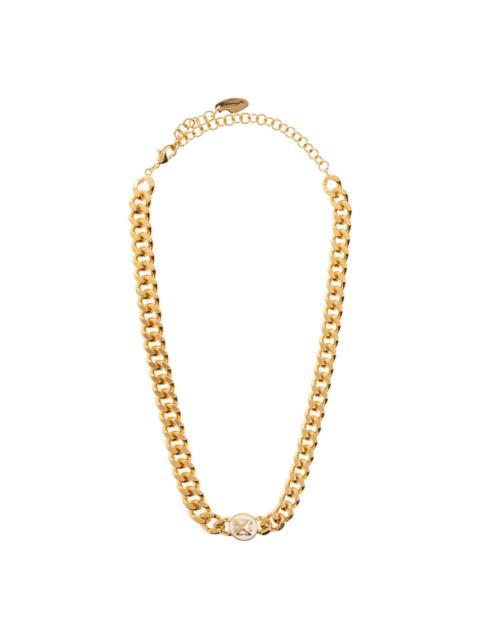 Off-White curb-chain logo-plaque necklace