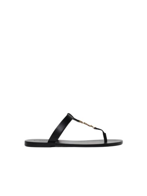 BLACK LEATHER SANDALS FOR MEN
