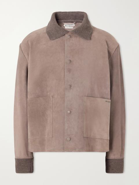JW Anderson Wool-Trimmed Suede Jacket