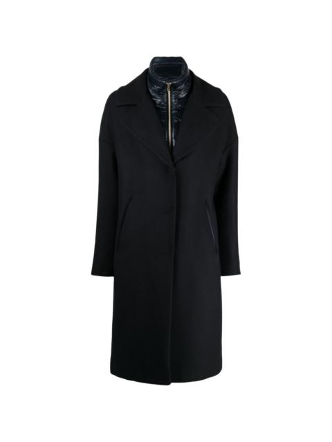 panelled mid-length coat