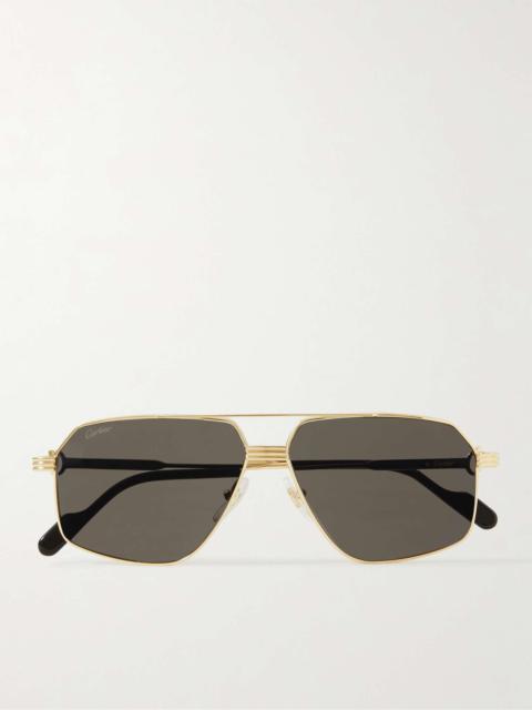 Aviator-Style Gold-Tone Sunglasses