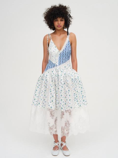 For Love & Lemons Colby Patchwork Midi Dress