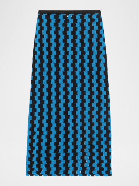 ZANKOV Marshall Metallic Open-Knit Maxi Skirt