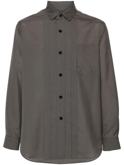 sacai pleated button-up shirt
