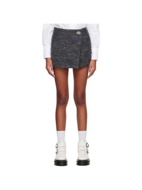 Gray Wrap Miniskirt