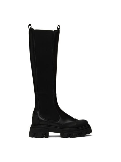 GANNI Black Cleated Chelsea Boots