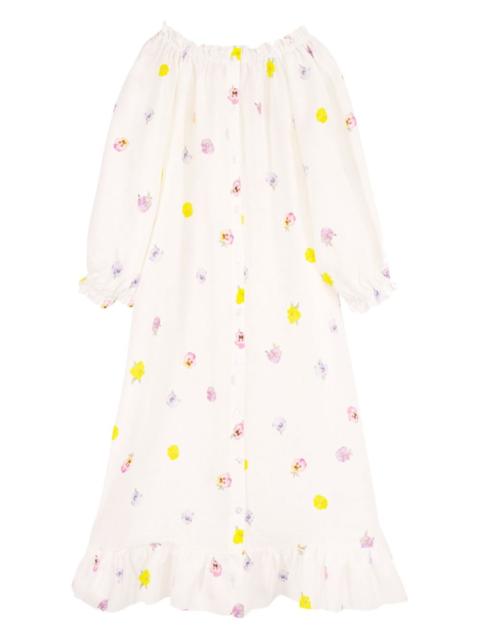 SLEEPER floral-print button-up dress