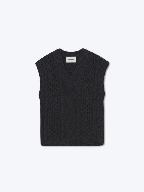 Nanushka DOAN - Cable knit vest - Charcoal