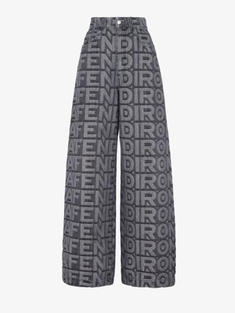 FENDI Black denim Fendi Roma Capsule pants