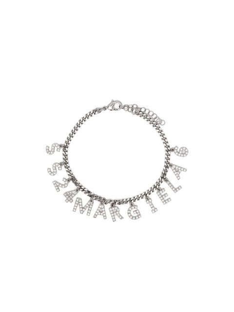 logo-charm chain-link bracelet