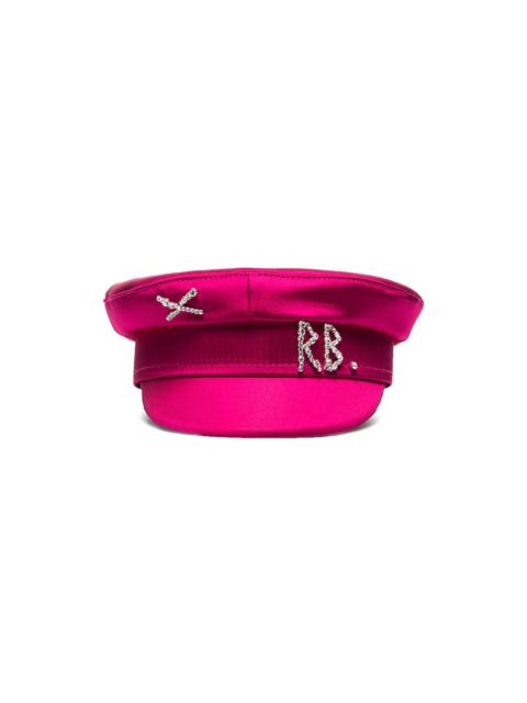 RUSLAN BAGINSKIY crystal-embellished satin baker boy hat