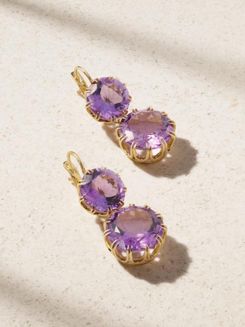 ILEANA MAKRI Double Crown 18-karat gold amethyst earrings Gold