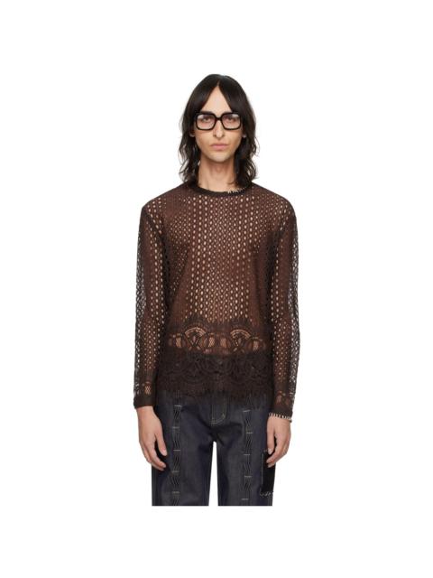 Brown Summer Net Sweater