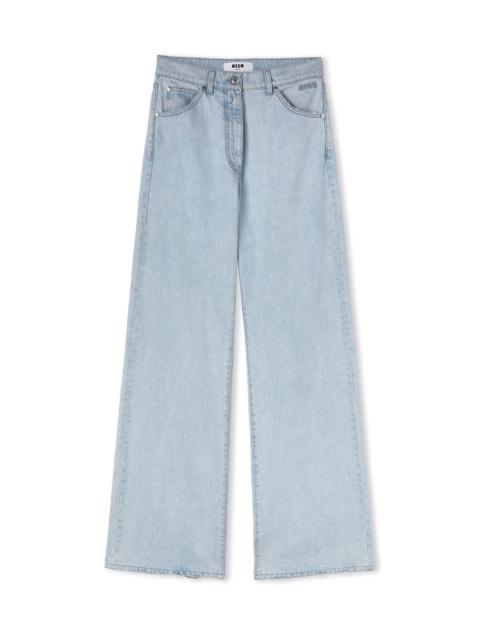 MSGM Solid color straight leg jeans