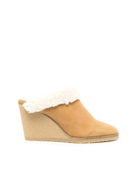 Isabel Marant shearling wedge mules