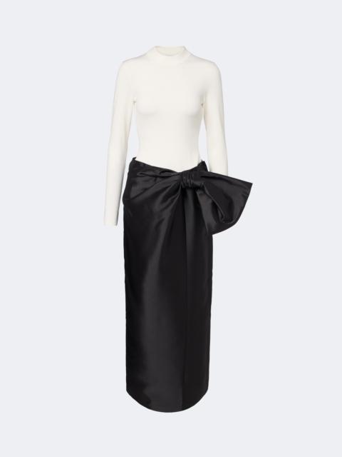 SIMKHAI Coralyne bow-detail knitted satin gown