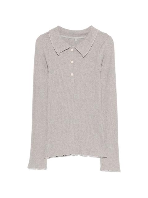 BASERANGE Dual ong-sleeve polo top
