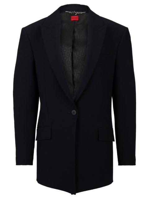 HUGO LONGLINE OVERSIZE-FIT JACKET IN SEERSUCKER FABRIC