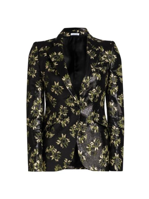 Alexander McQueen Women's Lacquered Sunflower Jacquard Blazer - Black Multi