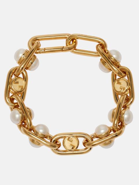 GUCCI Faux pearl chain bracelet