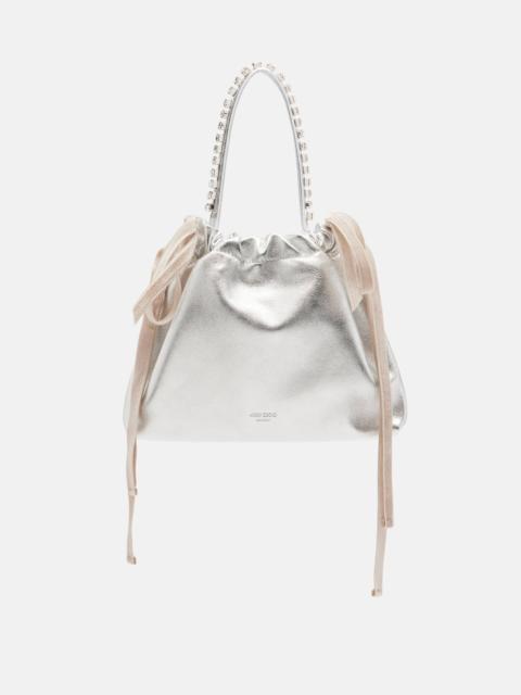 JIMMY CHOO Drawstring Mini embellished leather shoulder bag